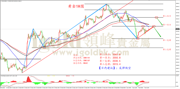 黄金1H周期图