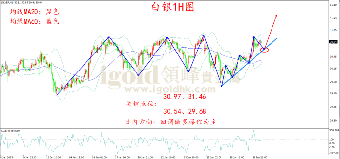 2025年1月30日白银走势图 2025年1月30日白银走势图
