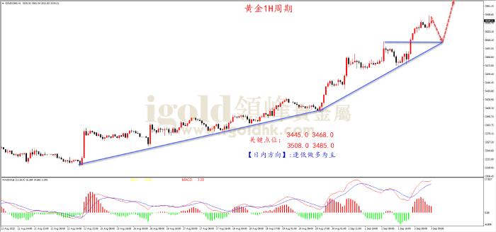 2025年09月03日黄金走势图 2025年09月03日黄金走势图