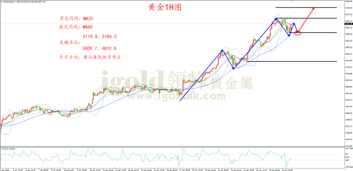 2026年01月27日黄金走势图 2026年01月27日黄金走势图